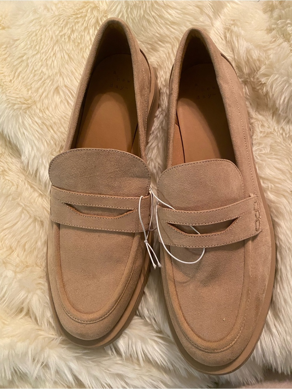 A New Day Suede Penny Loafers in Beige
